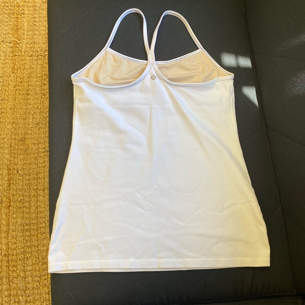 Lululemon white thin strap racerback yoga top - Picture 3 of 8